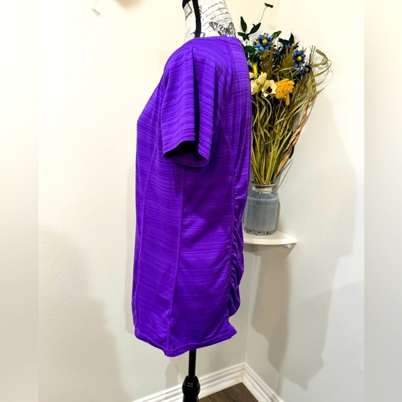 Xersion Activewear Vibrant Purple Relaxed Ribbed Short Sleeve Tee size Large - Picture 4 of 8